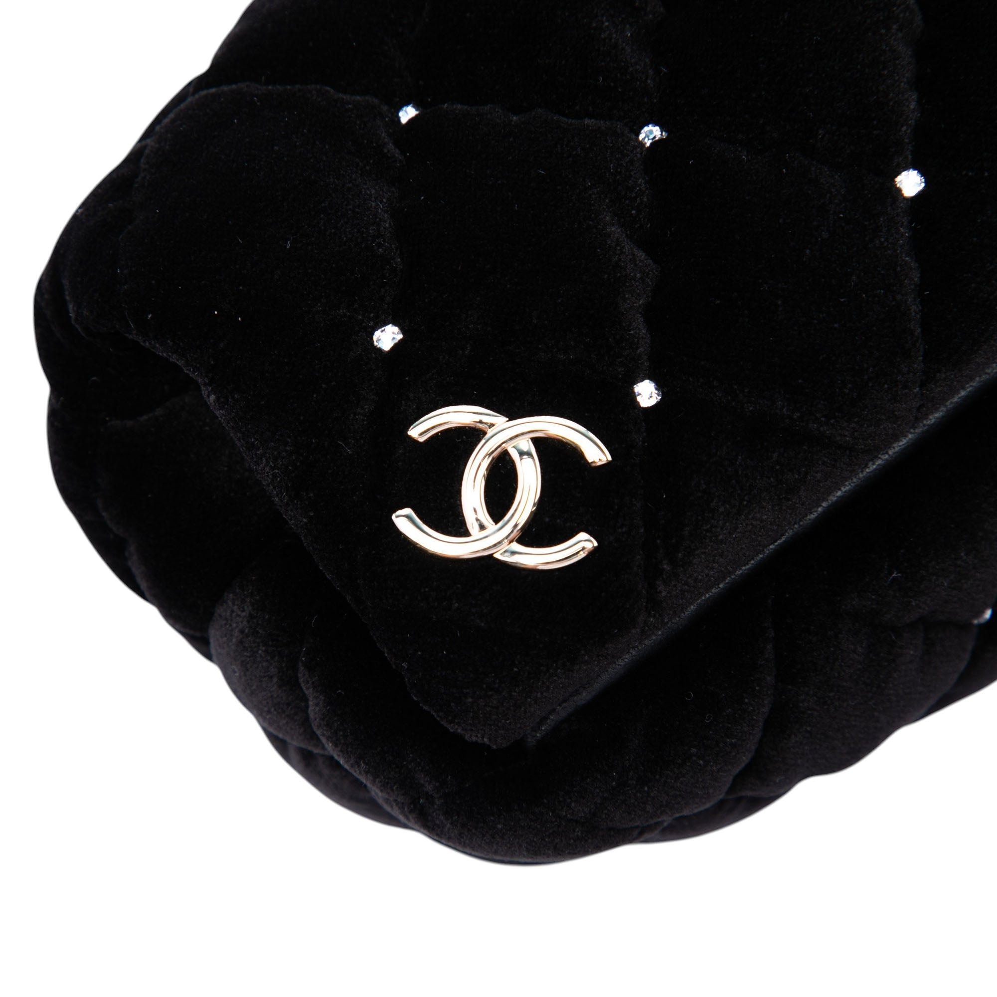 Chanel CC Matelassé Velours Cristal Wristlet Pochette
