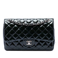 Chanel Jumbo Classic Cuir verni Double rabat
