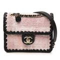 Chanel Mini Cuir de veau Braided Matelassé Tweed My Own Frame à rabat