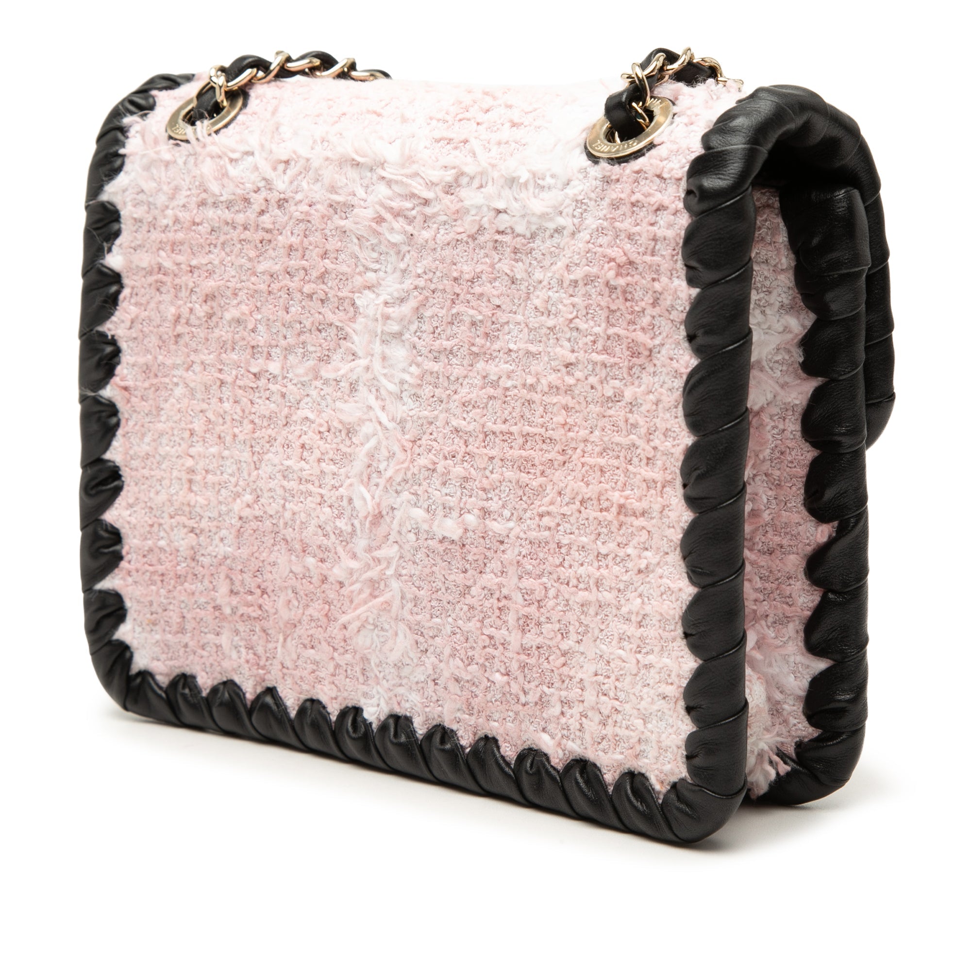 Chanel Mini Cuir de veau Braided Matelassé Tweed My Own Frame à rabat