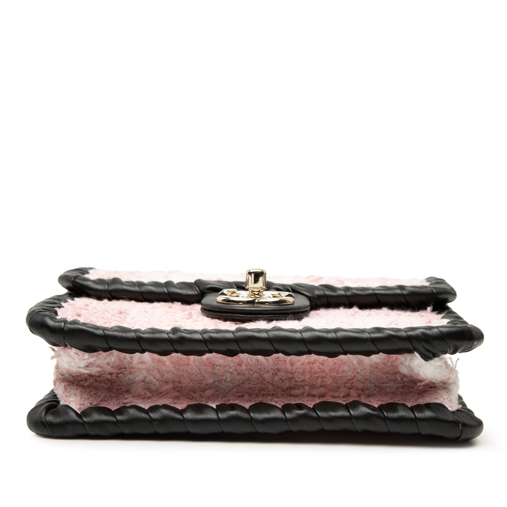 Chanel Mini Cuir de veau Braided Matelassé Tweed My Own Frame à rabat