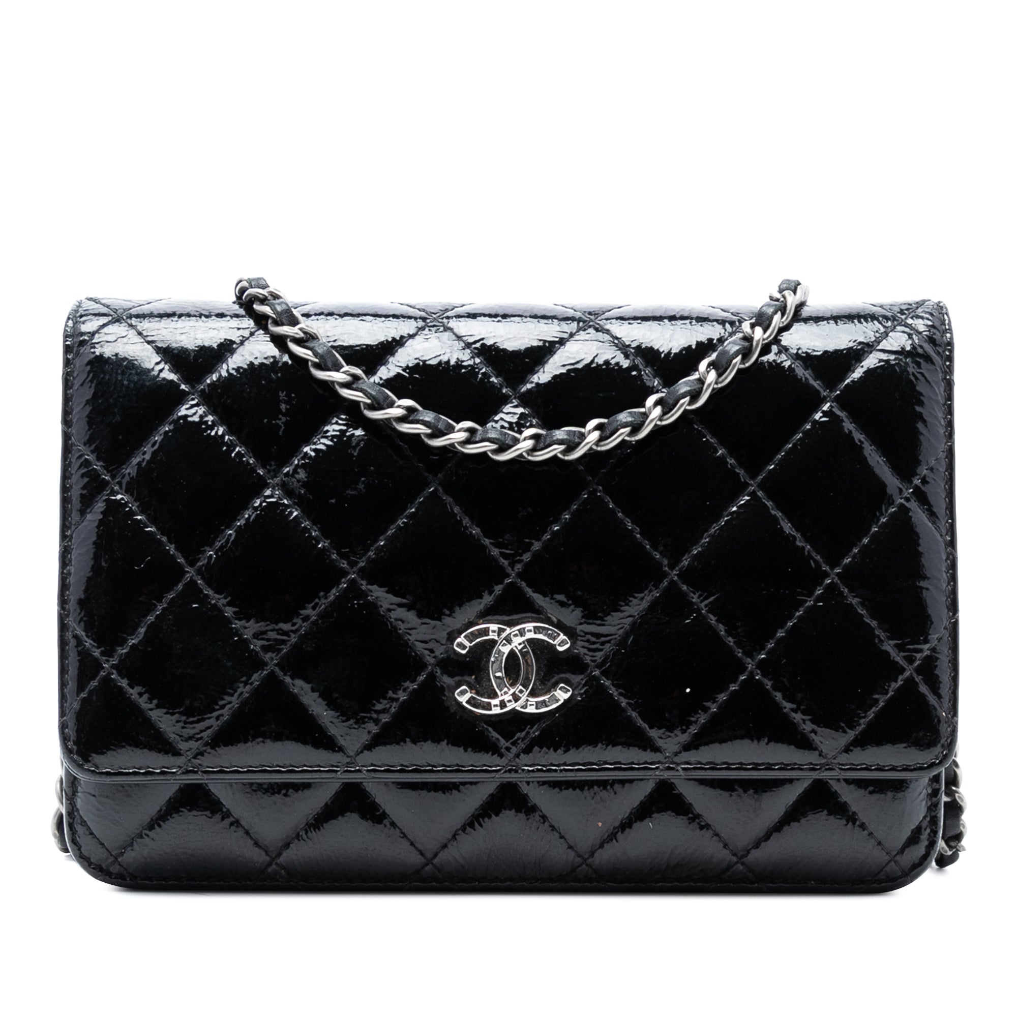 Chanel CC Matelassé brillant vieilli Cuir de veau Wallet on Chain