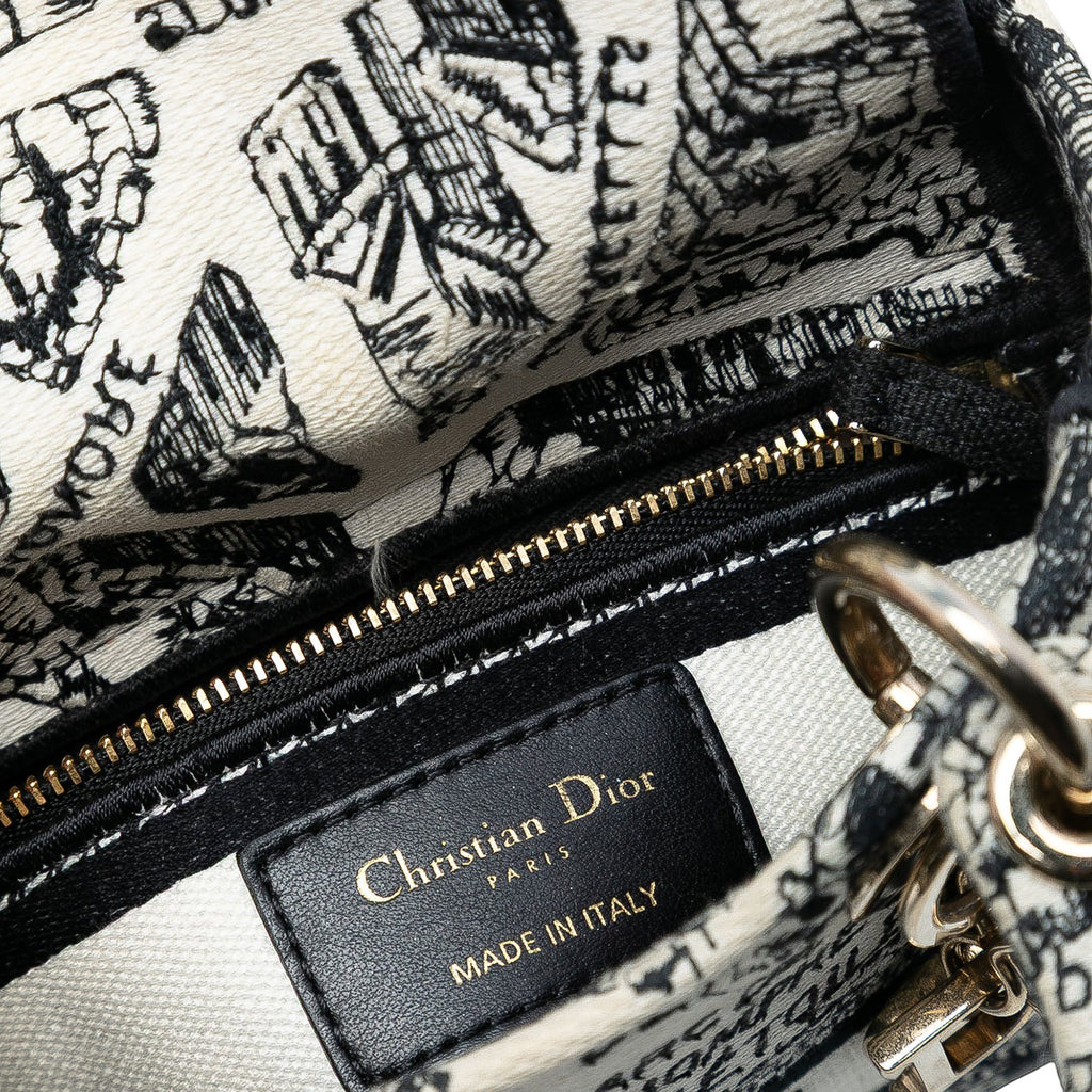 Dior Mini brodé Toile Plan de Paris Lady D Lite