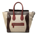 Celine Mini Tricolor Lin et Cuir Luggage Cabas