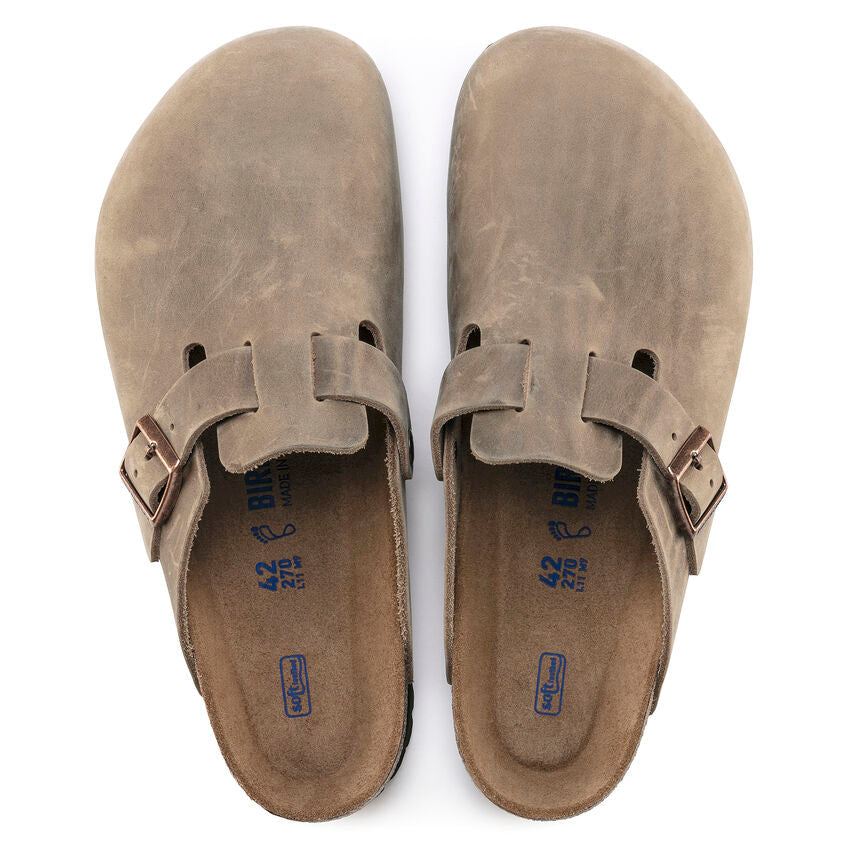 Unisex Boston Soft Footbed Oiled Leather Tobacco Medium/Narrow
