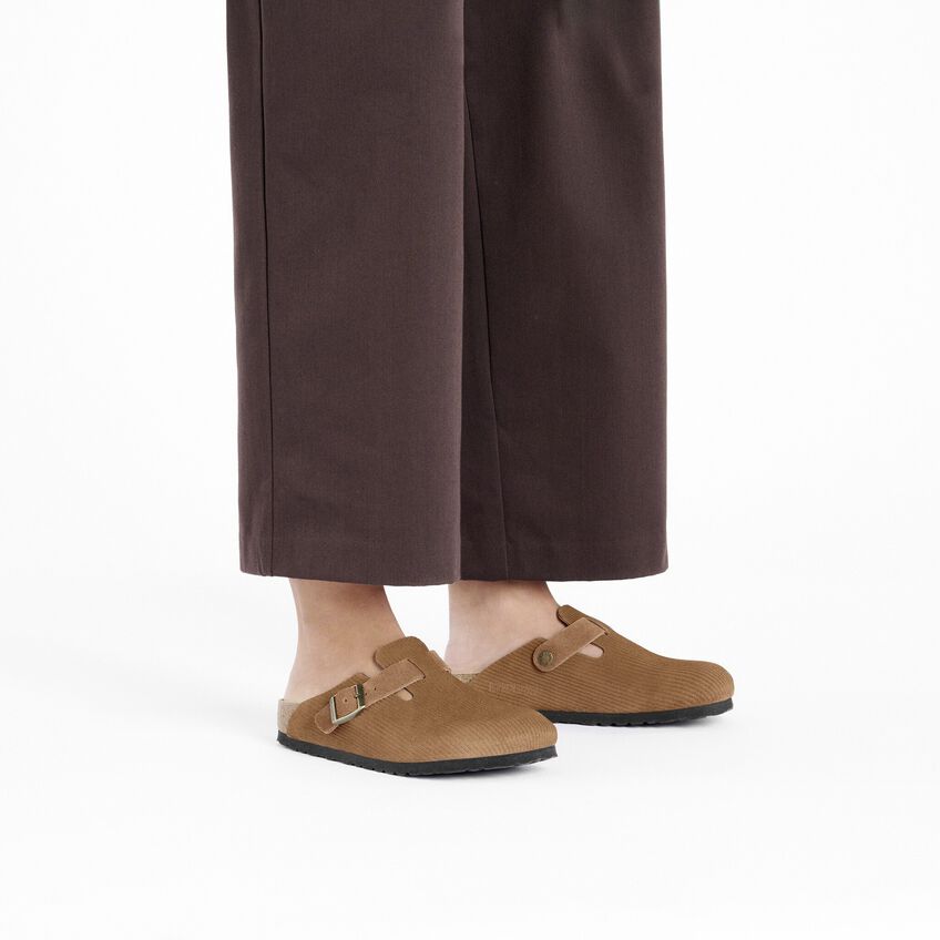 Men's Boston Suede Embossed Corduroy Dark Tea Regular/Wide