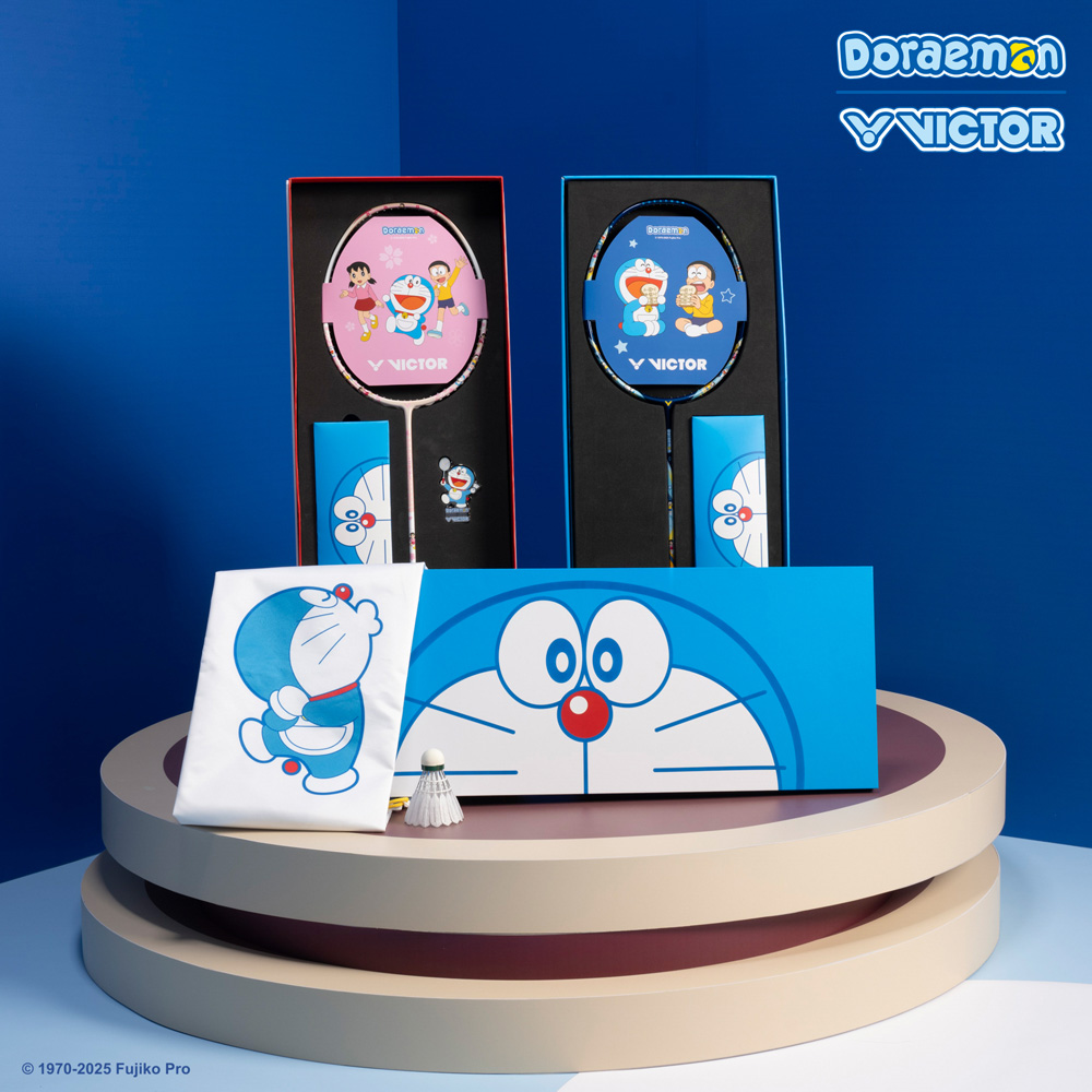 Victor x Doraemon Racket Combo Gift Box - DRM-SET-IB - Unstrung