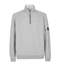 Cp Company Light Fleece Lens Quarter Zip In Grey