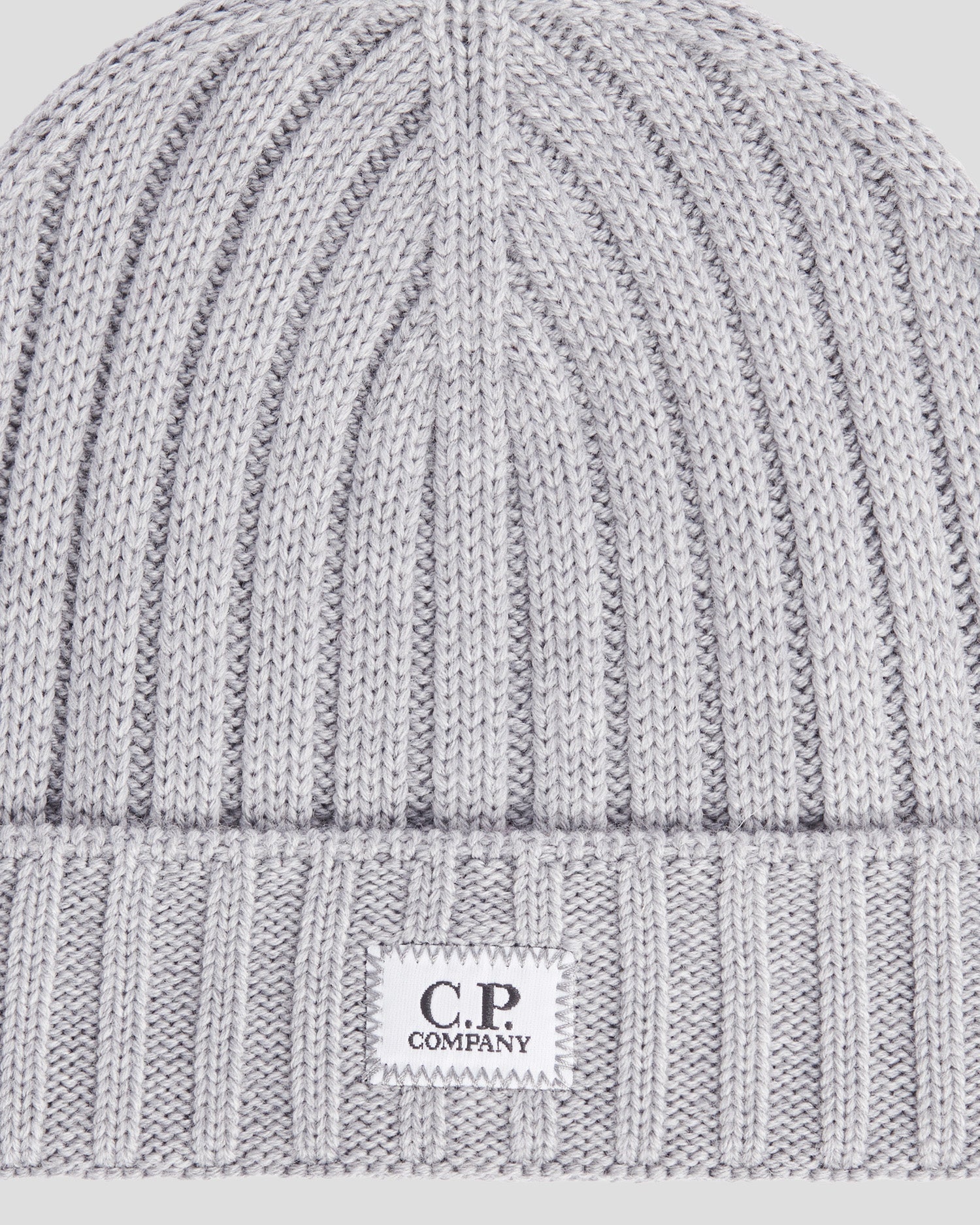 Extra Fine Merino Wool Logo Beanie Grey Melange
