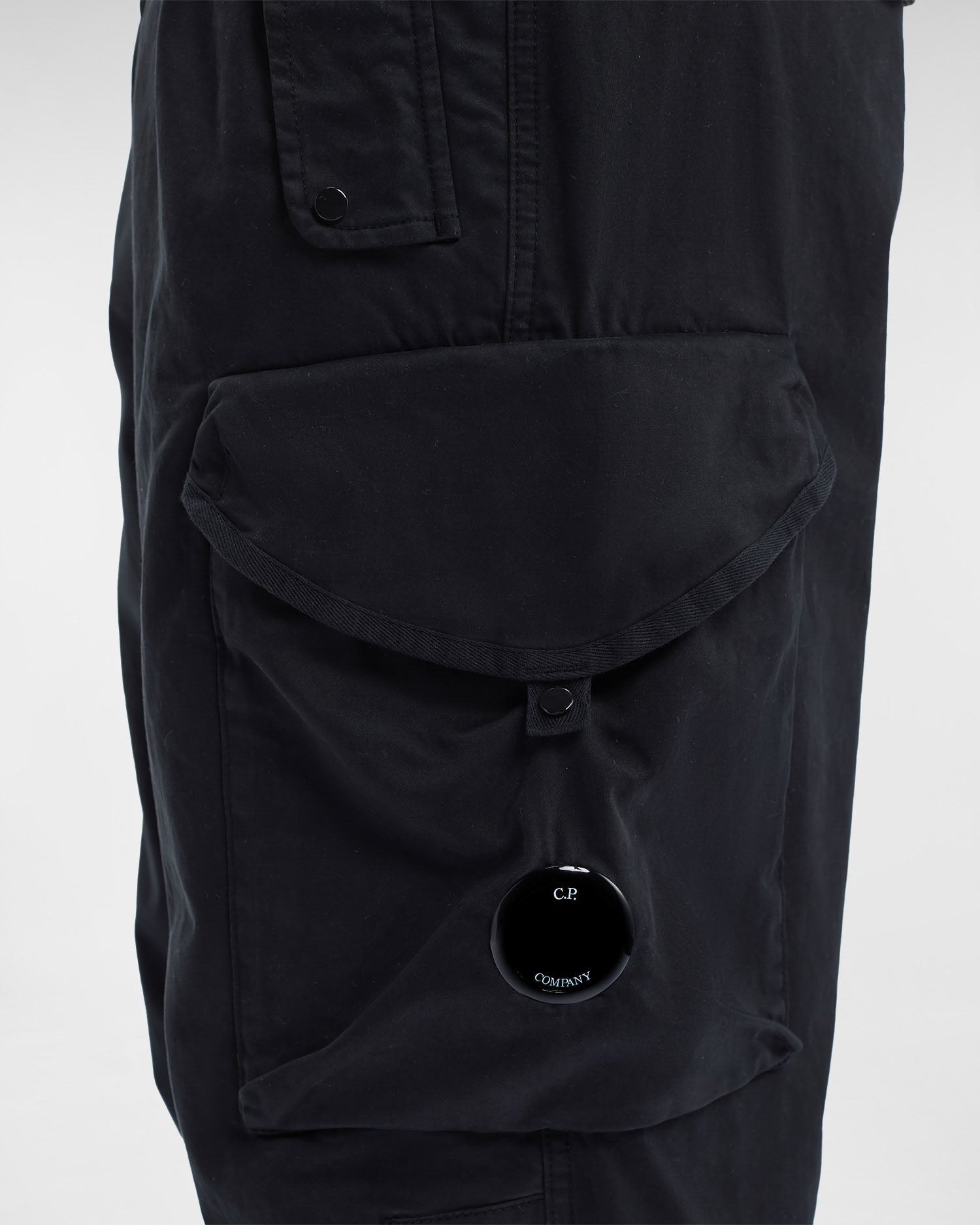 Stretch Sateen Pants Loose Fit Black