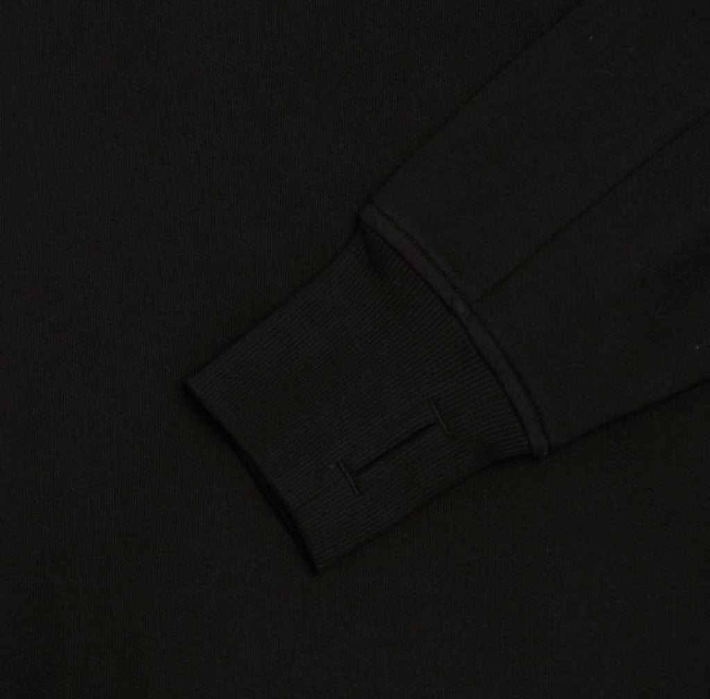 Cp Company 16Cm Diagonal Raised Quarter Zip Lens Sweatshirt In Black