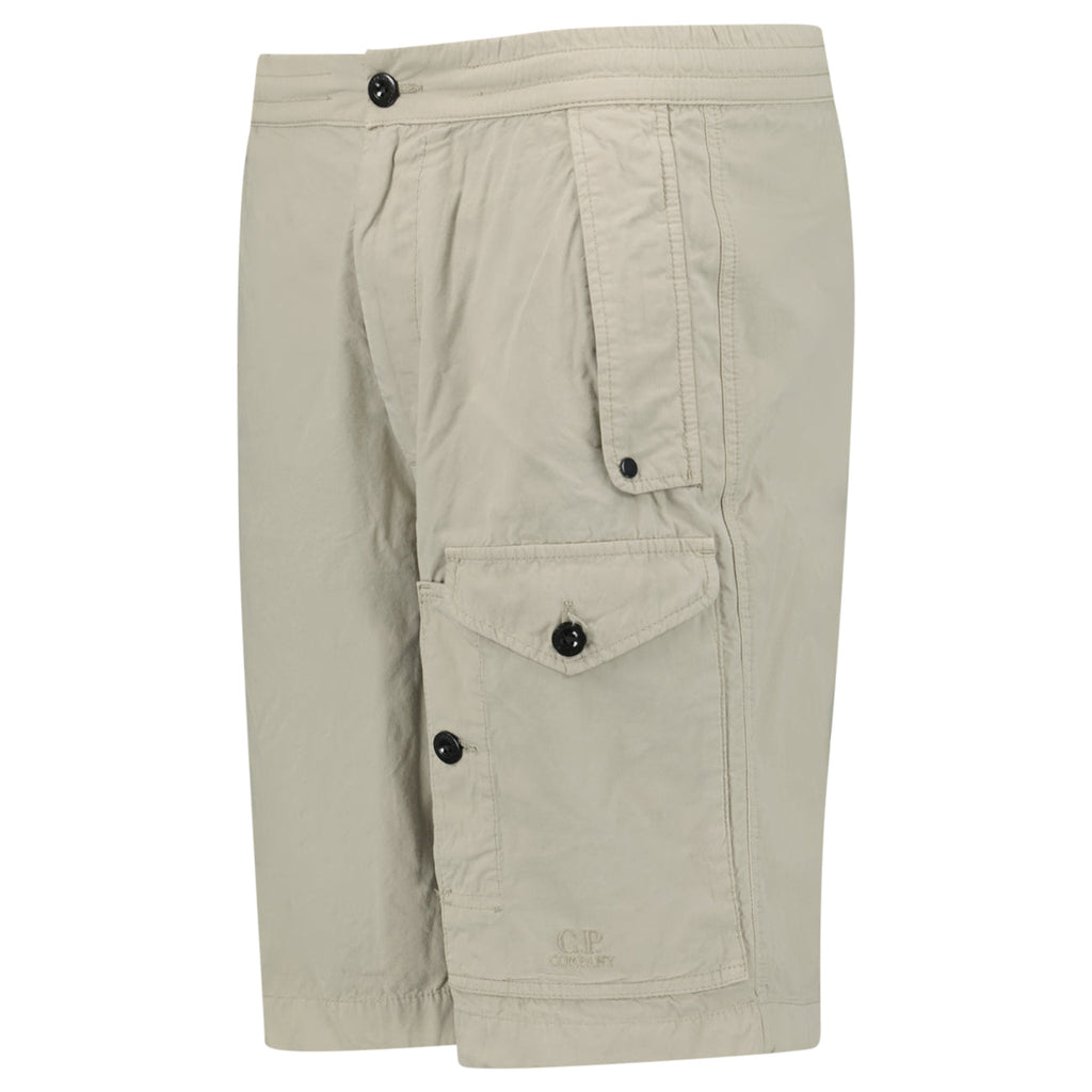 Cp Company Microreps No Peach Logo Bermuda Cargo Shorts In Vintage Khaki With Certilogo