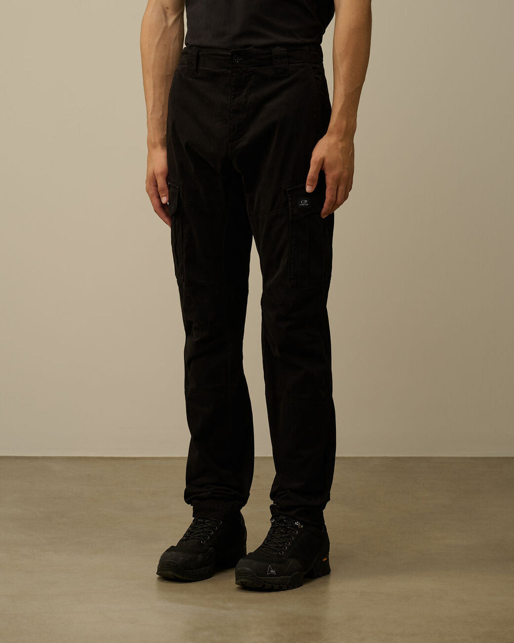 Stretch Sateen Ergonomic Cargo Pants Black