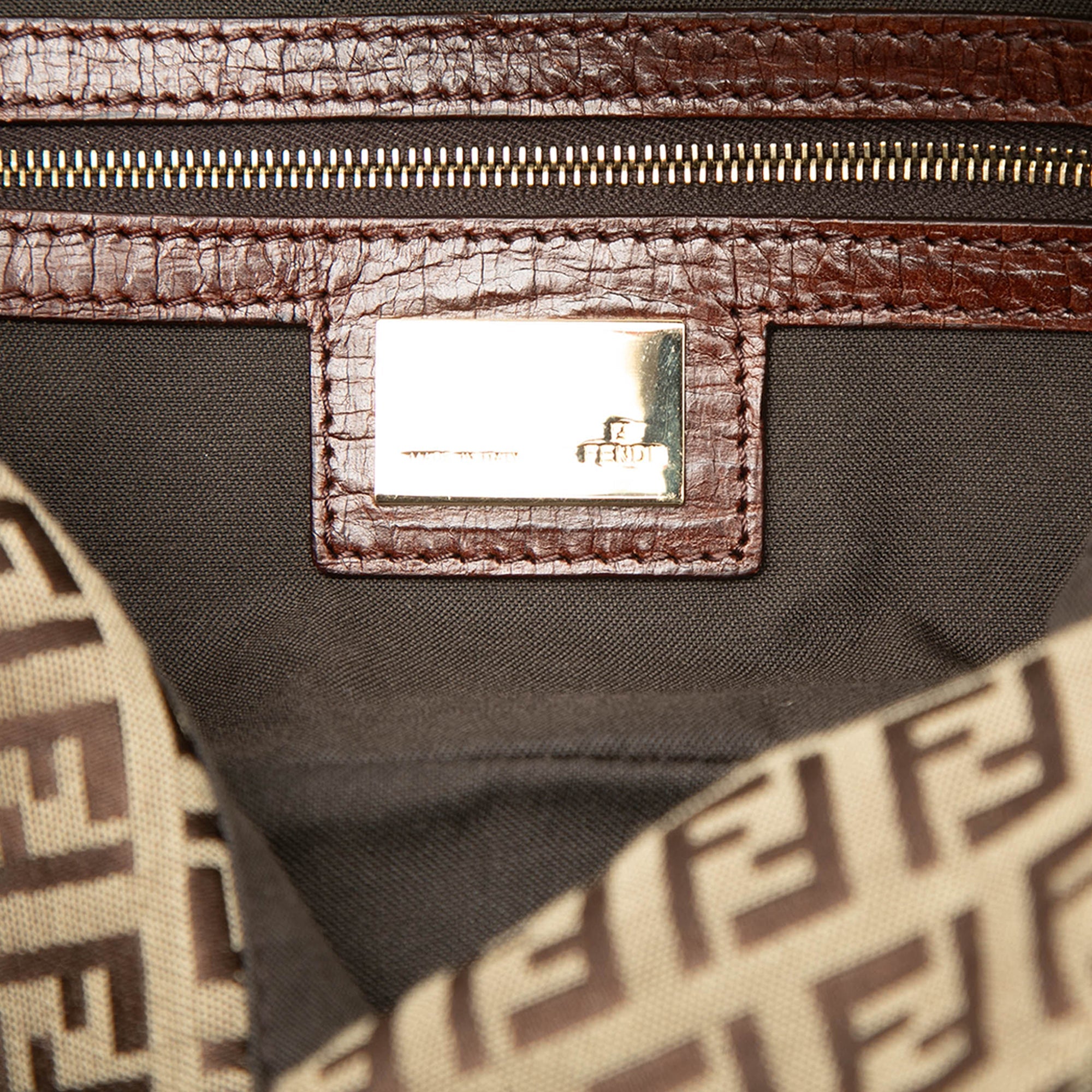 Fendi Zucchino Toile Double rabat Sac bandoulière