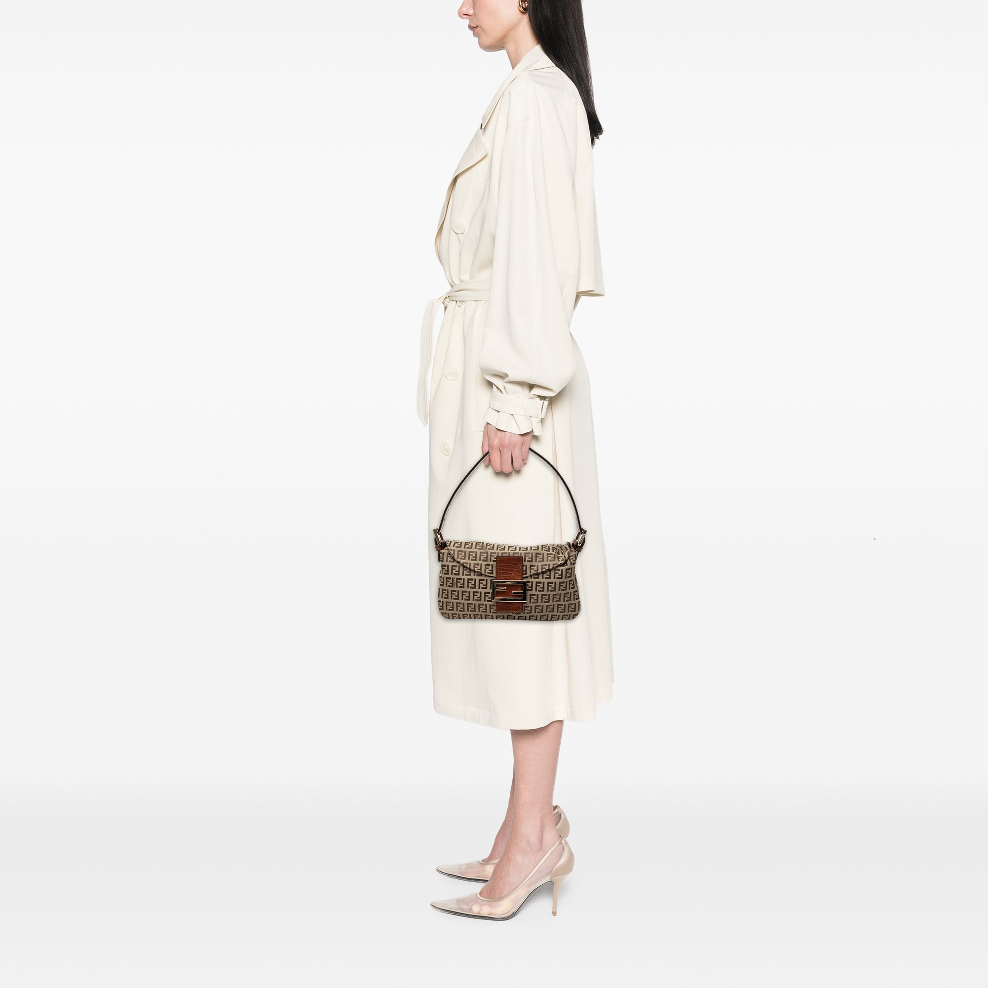 Fendi Zucchino Toile Double rabat Sac bandoulière