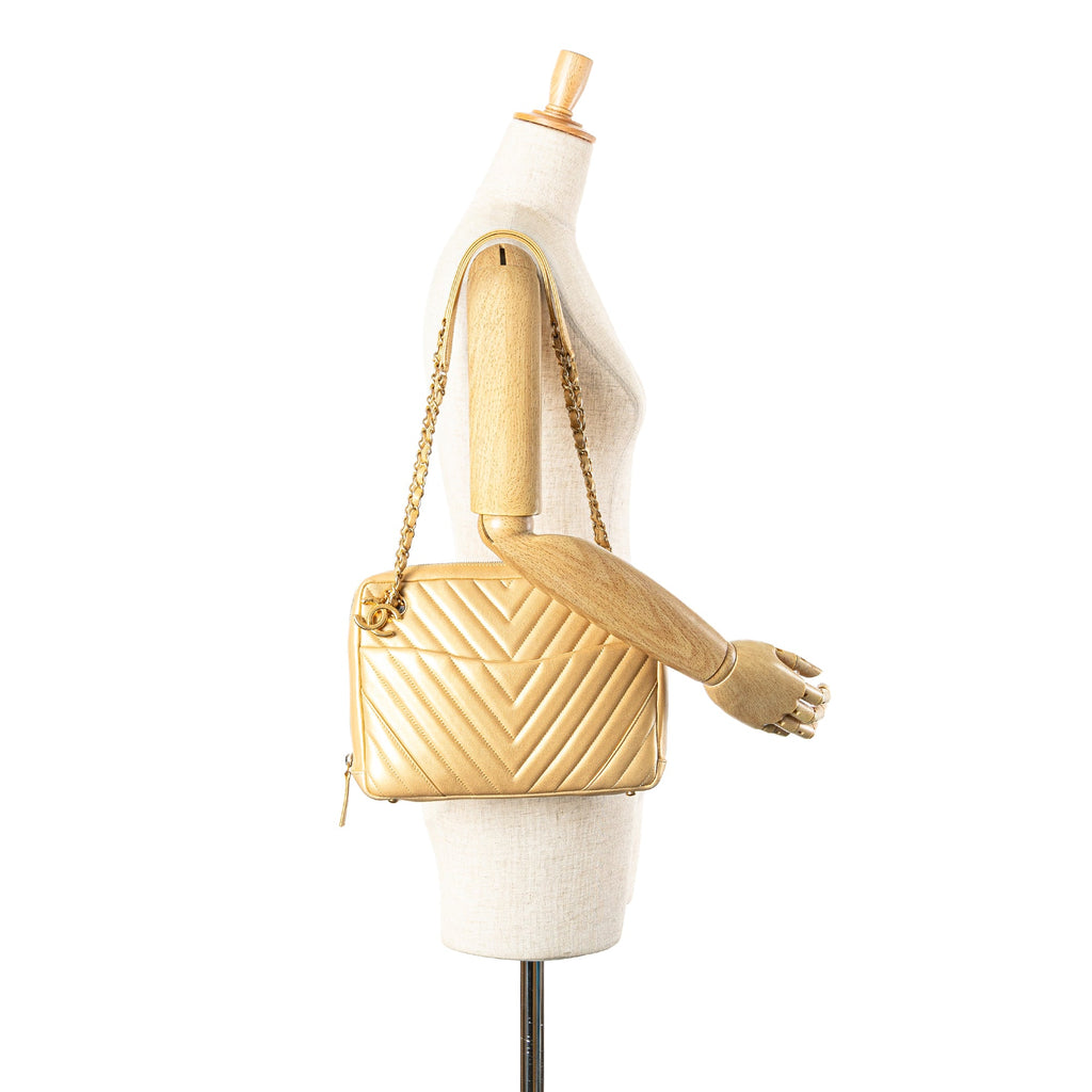 Chanel CC Chevron Cuir d’agneau Camera Sac bandoulière