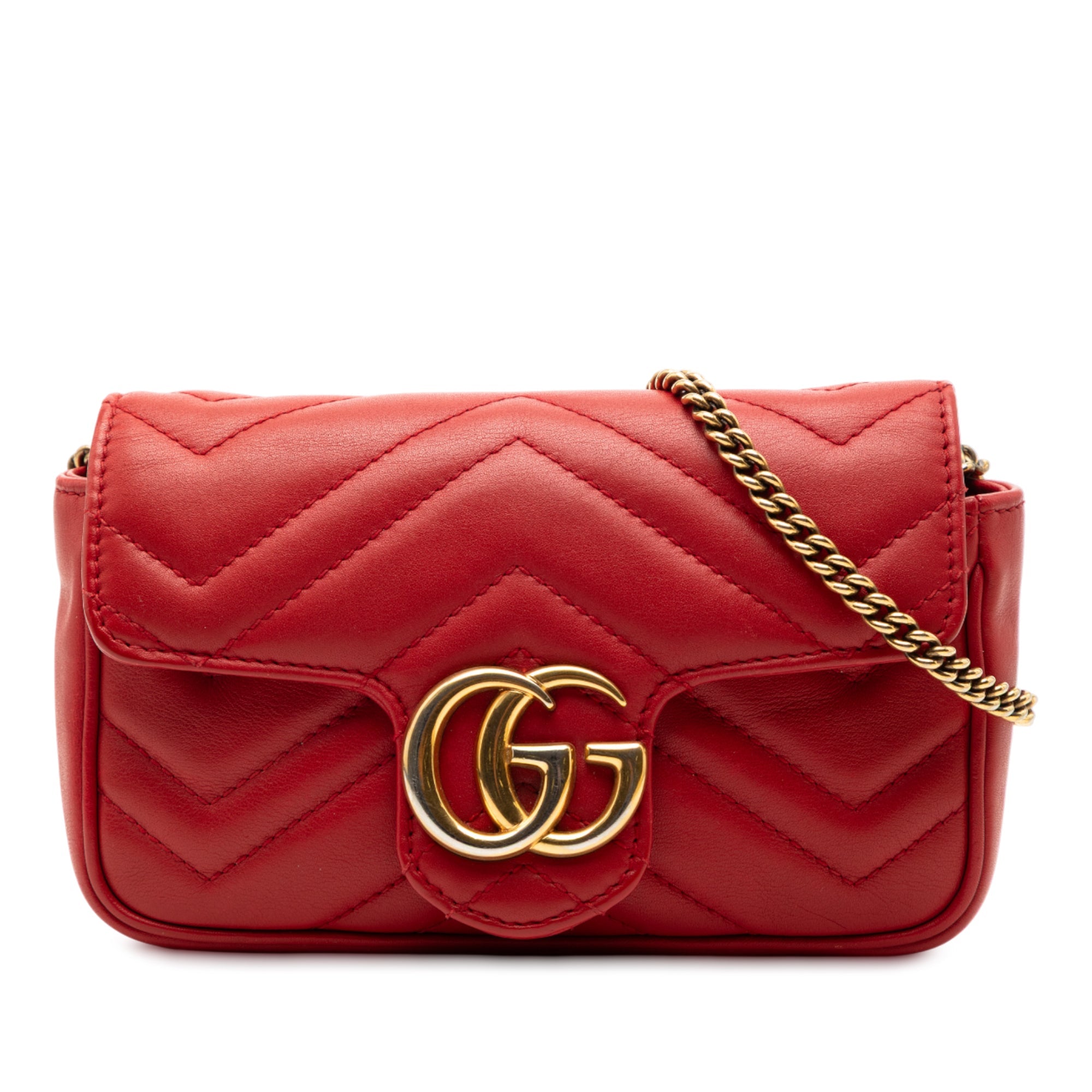 Gucci Mini GG Marmont Matelasse Cuir à rabat Sac porté croisé