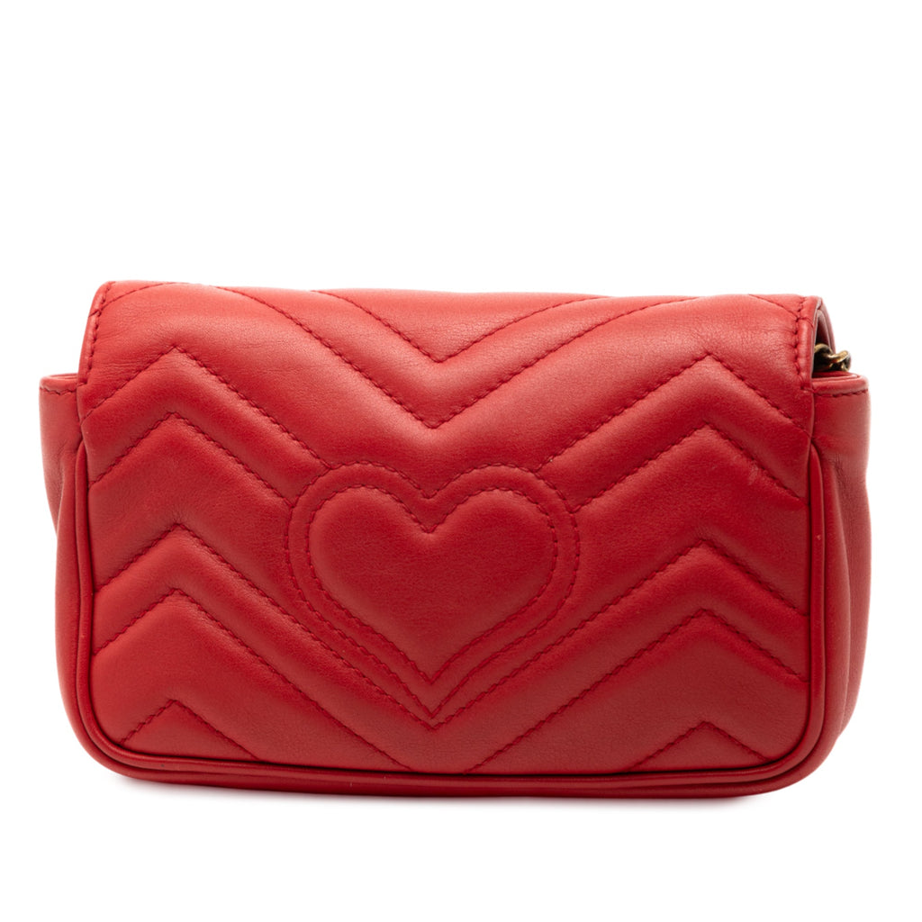 Gucci Mini GG Marmont Matelasse Cuir à rabat Sac porté croisé