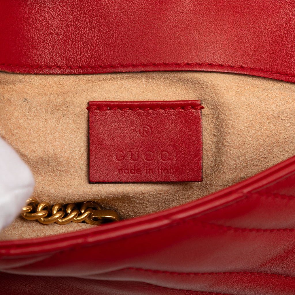 Gucci Mini GG Marmont Matelasse Cuir à rabat Sac porté croisé