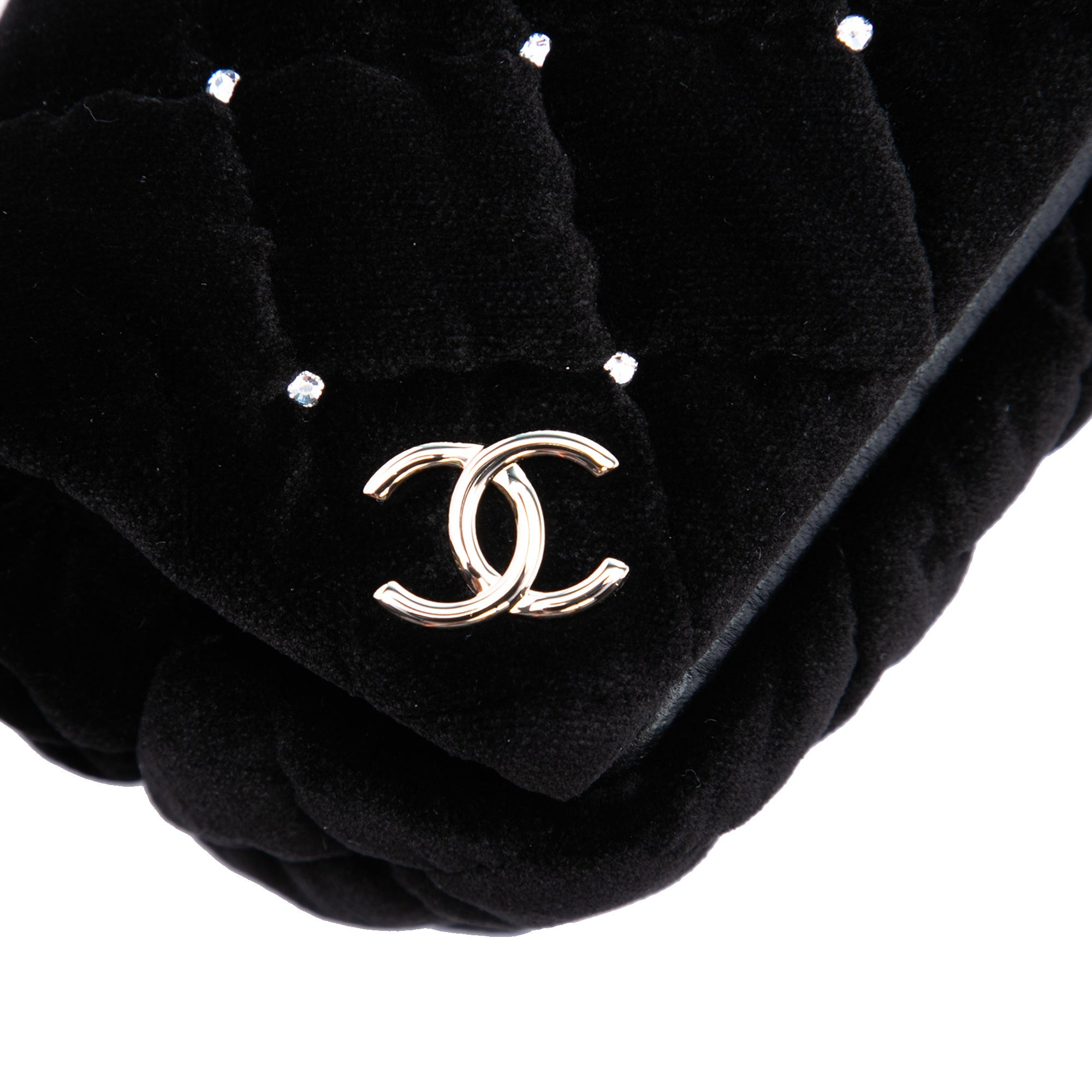 Chanel CC Matelassé Velours Cristal Wristlet Pochette