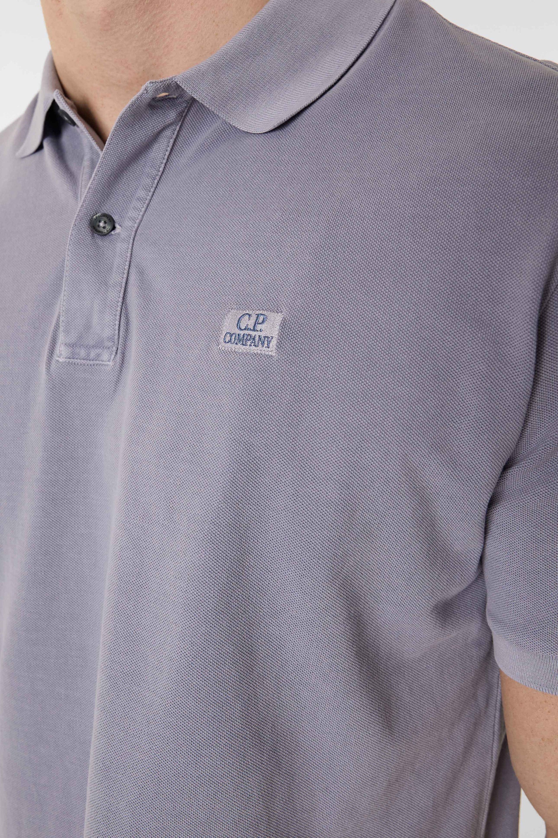 Cp Company 180A Resist Dyed Polo Shirt In Lavender