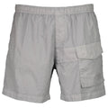 Cp Company Flatt Nylon Pocket Logo Swim Shorts In Limestone With Certilogo