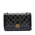 Chanel Matelassé Cuir d’agneau Double Stitch Boy Wallet on Chain