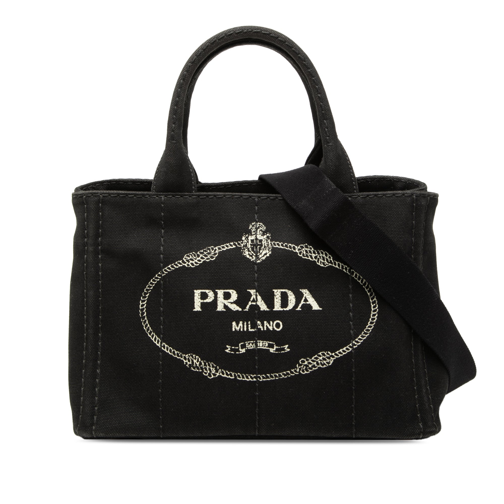 Prada Small Toile Canapa Logo Sac