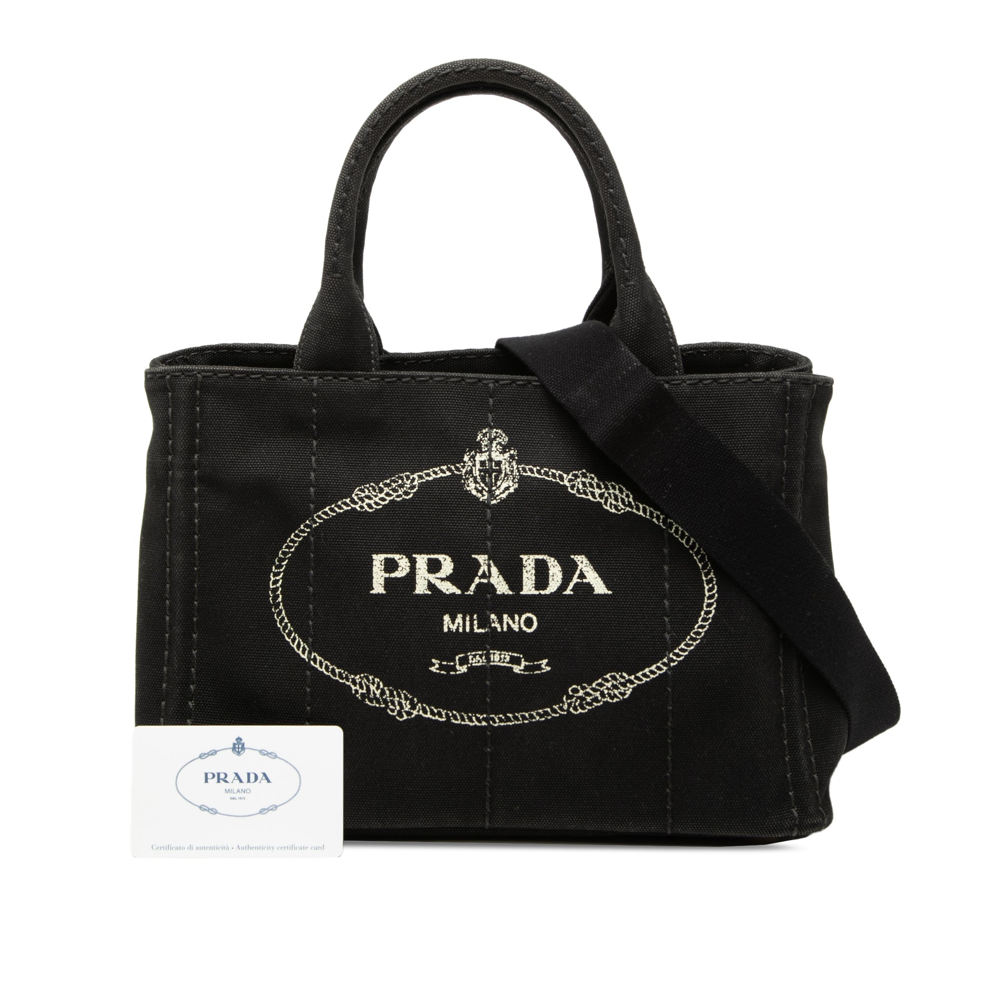 Prada Small Toile Canapa Logo Sac