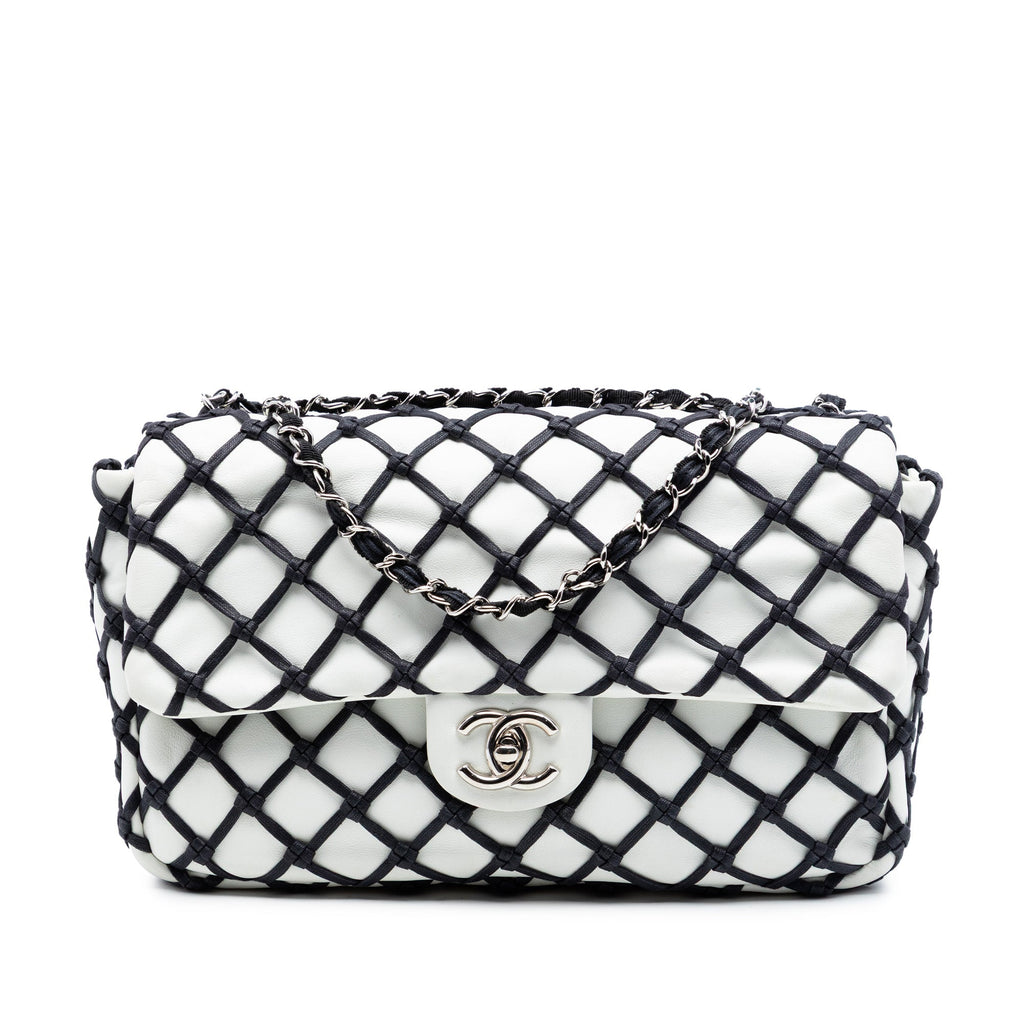 Chanel Jumbo Cuir d’agneau Canebiers Net à rabat