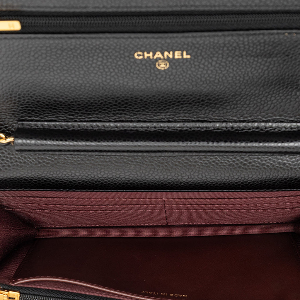 Chanel CC Matelassé Caviar Wallet on Chain