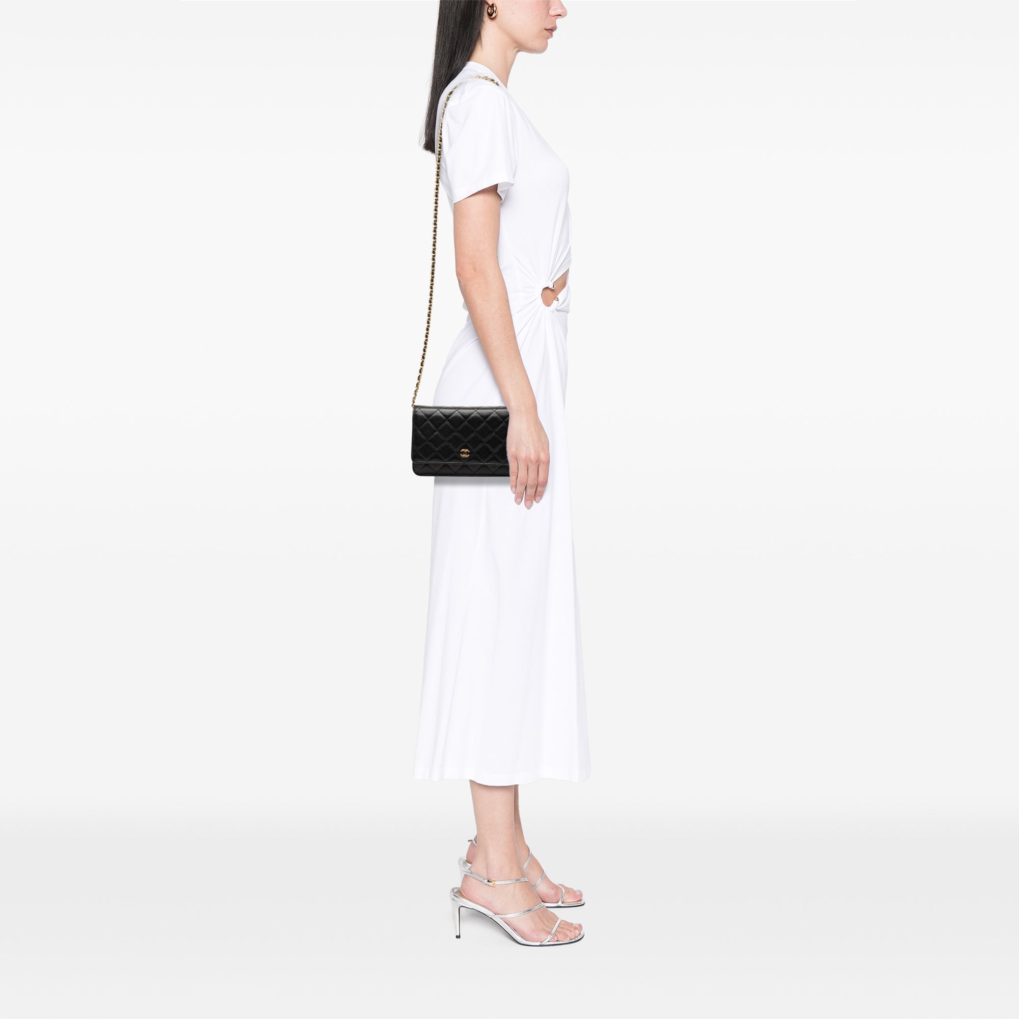 Chanel CC Matelassé Caviar Wallet on Chain