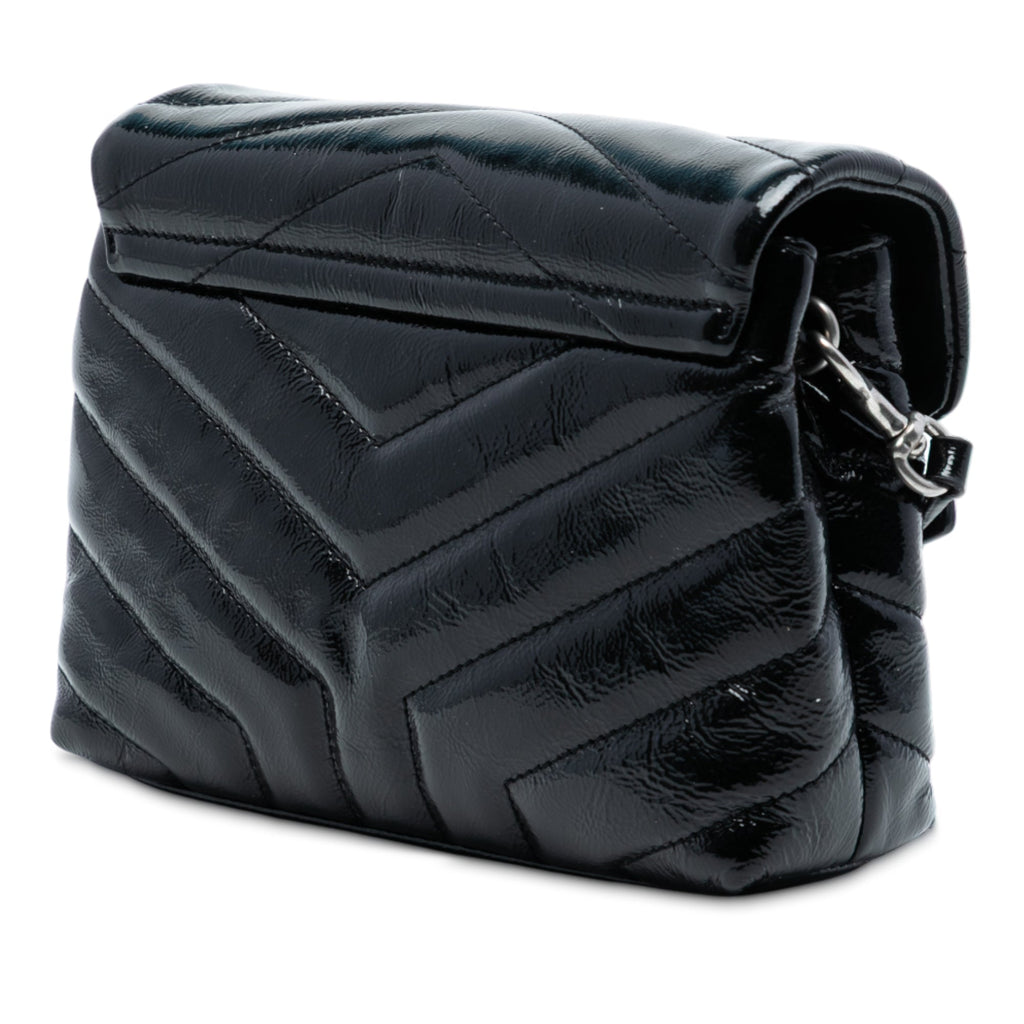Saint Laurent Toy Matelasse Cuir verni Monogram LouLou Sac porté croisé