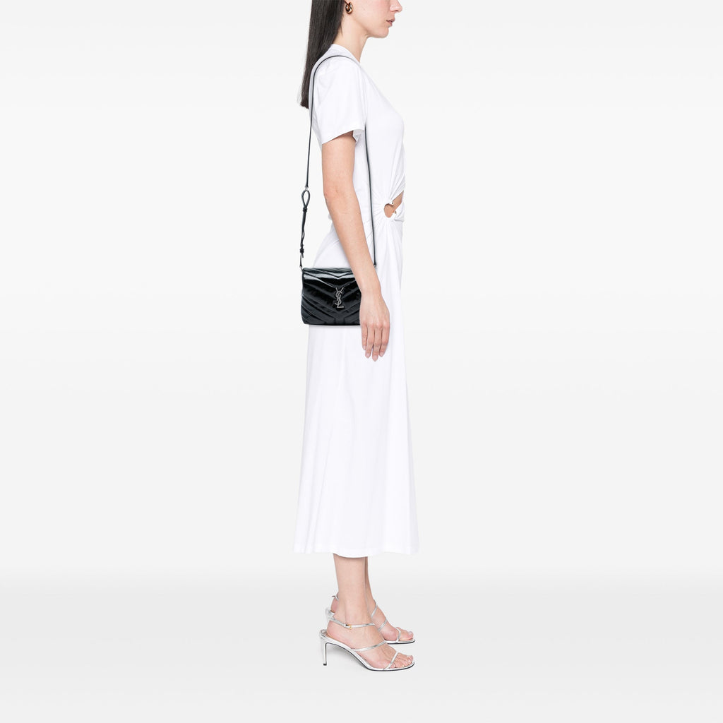 Saint Laurent Toy Matelasse Cuir verni Monogram LouLou Sac porté croisé