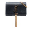 Saint Laurent Small Smooth Cuir de veau Monogram Kate Pompon Sac porté croisé