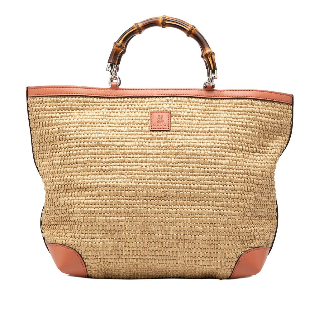 Gucci Raffia Bamboo Childrens Cabas