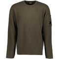 Cp Company 184A Chenille Lens Knit Sweatshirt In Olive Night