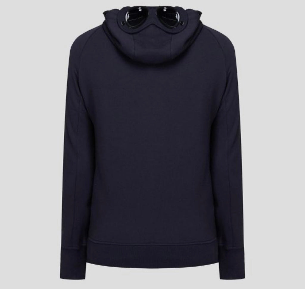 Cp Company Goggle Full Zip Hoodie In Navy