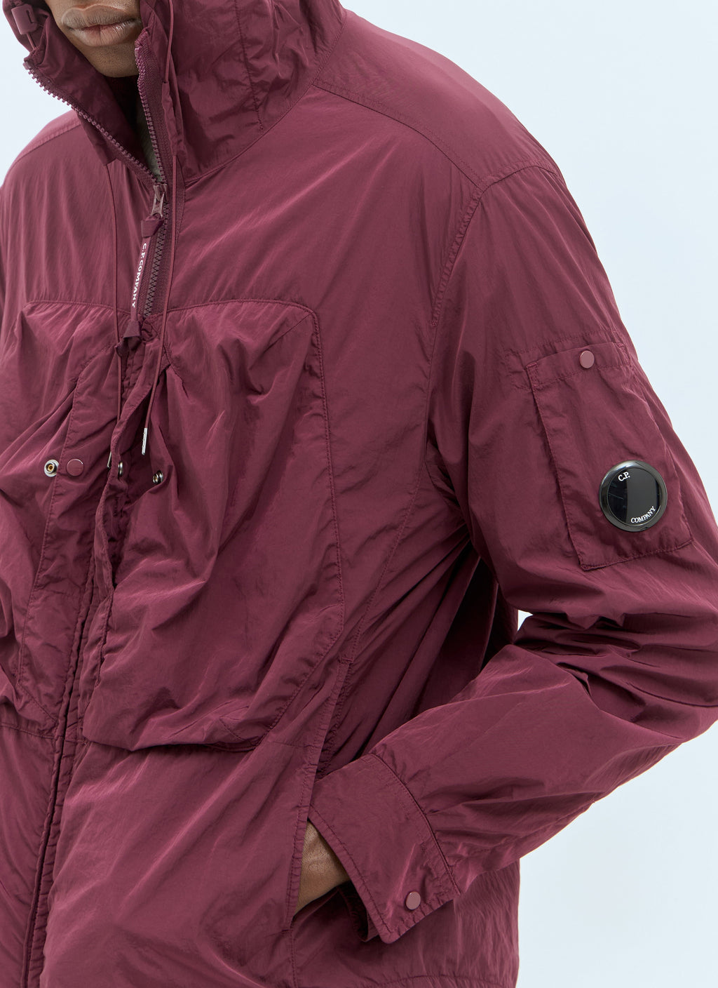 Cp Company Loose Fit 156A Chrome-R Hooded Lens Overshirt In Potent Purple
