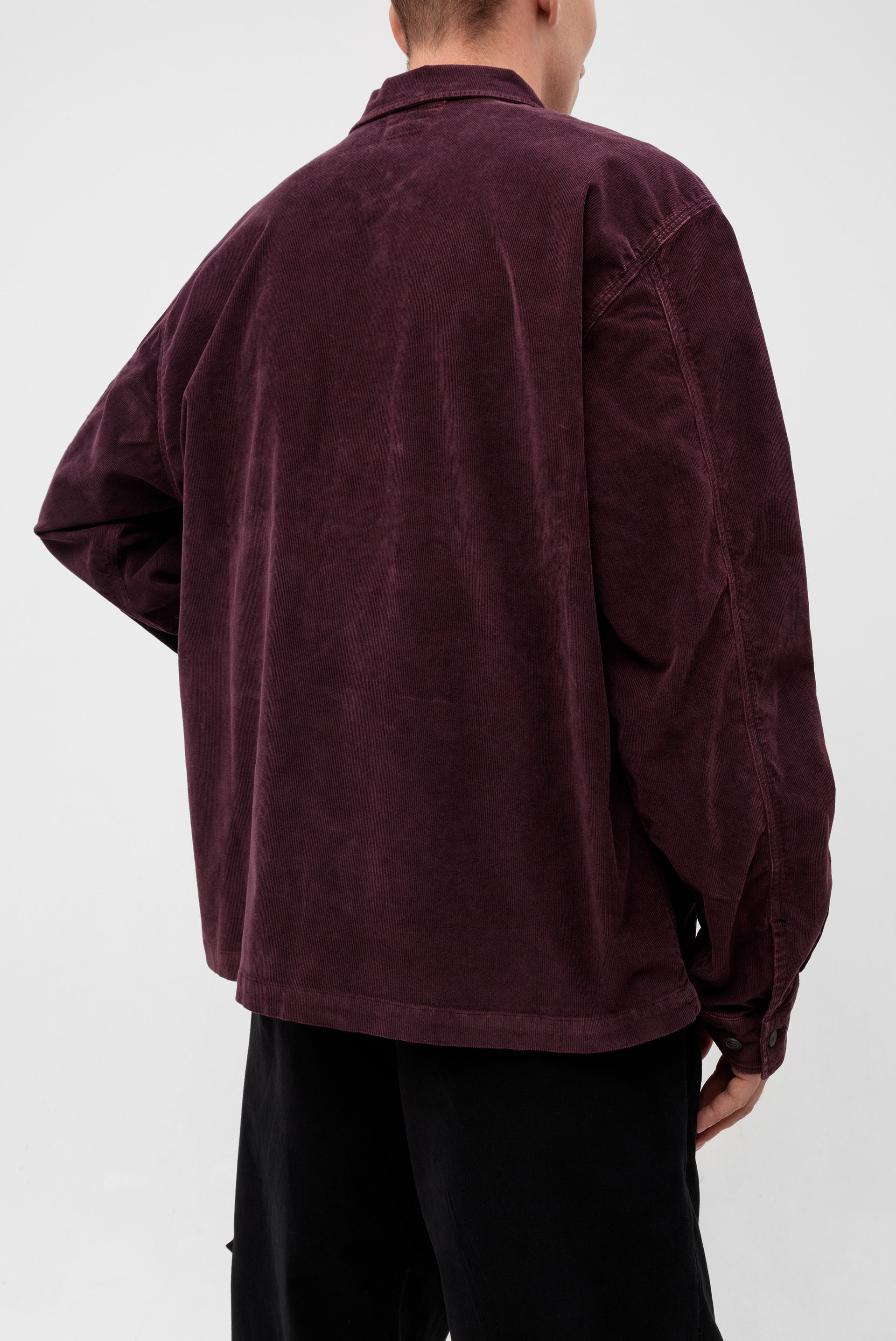 Cp Company Corduroy Utility Lens Overshirt In Potent Purple