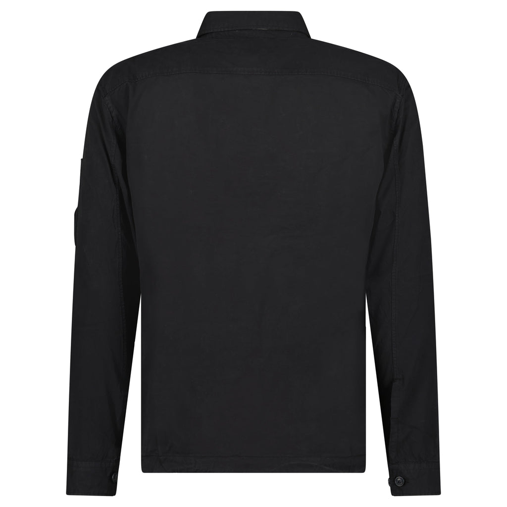Cp Company 142A Organic Cotton Gabardine Overshirt In Black