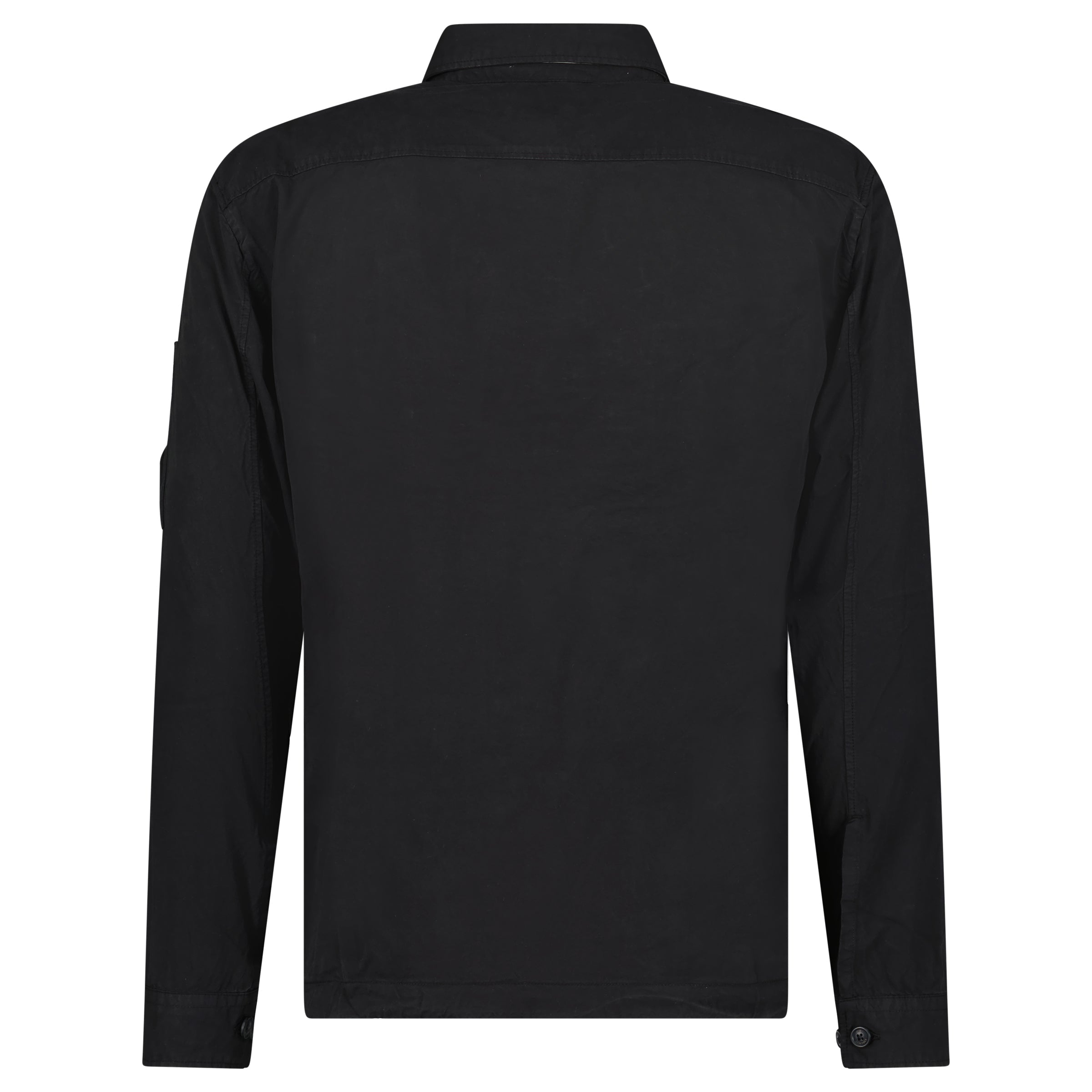 Cp Company 142A Organic Cotton Gabardine Overshirt In Black