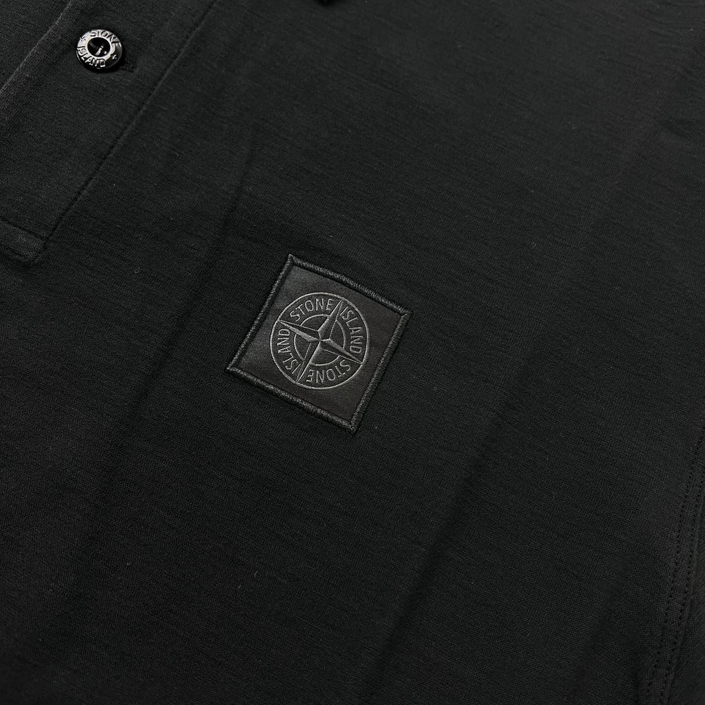 Stone Island Ghost Patch Polo Shirt - Black