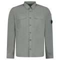Cp Company Gabardine Lens Button Overshirt In Smoked Pearl With Certilogo