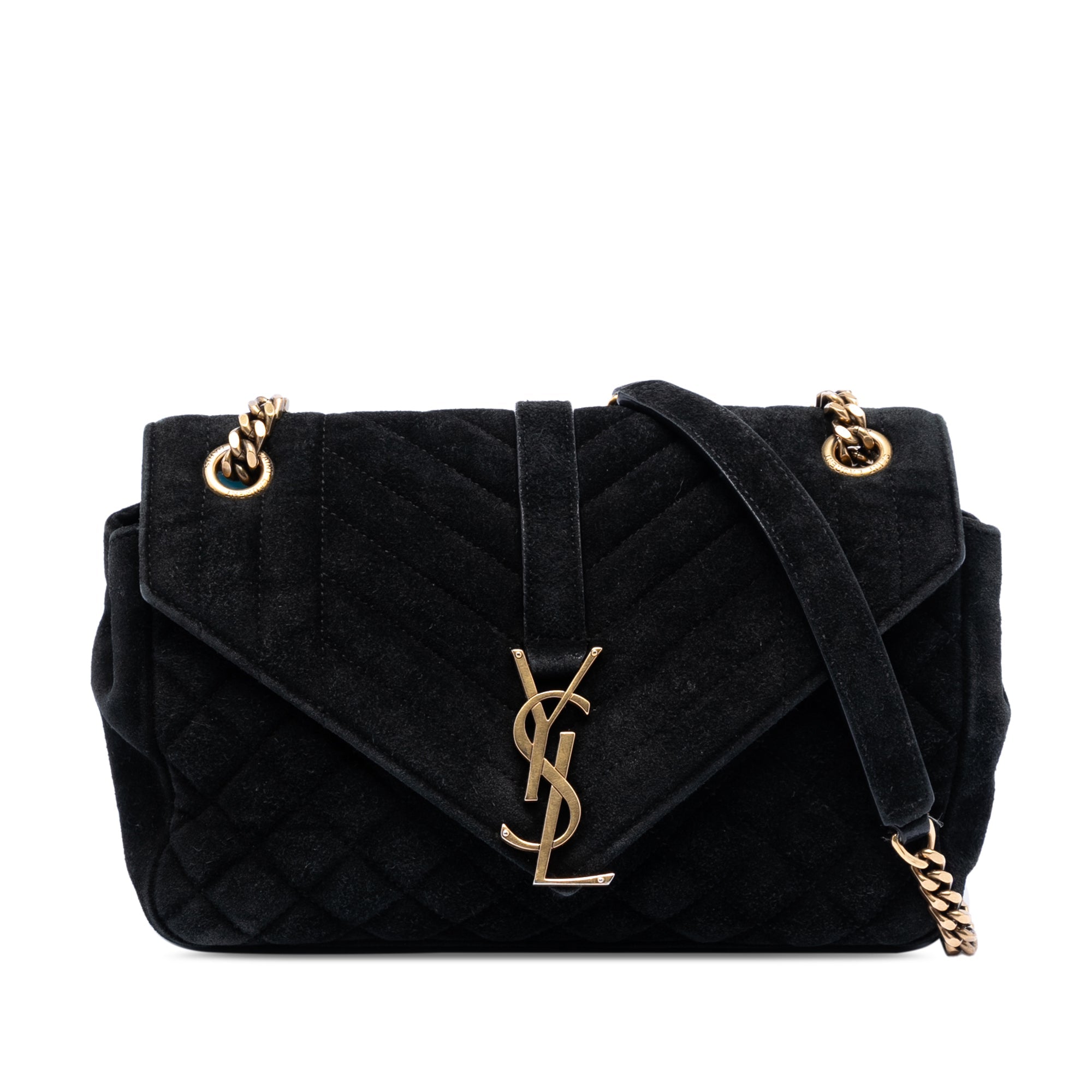 Saint Laurent Medium Daim Triquilt Monogram College Sac