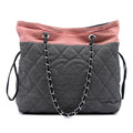 Chanel CC Matelassé Jean Grosgrain Drawstring Cabas