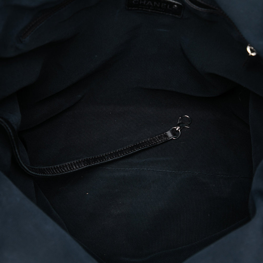 Chanel CC Matelassé Jean Grosgrain Drawstring Cabas