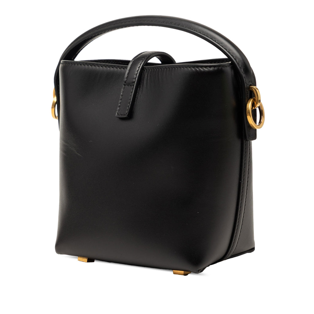 Saint Laurent Mini brillant Cuir de veau Le 37 Bucket Sac
