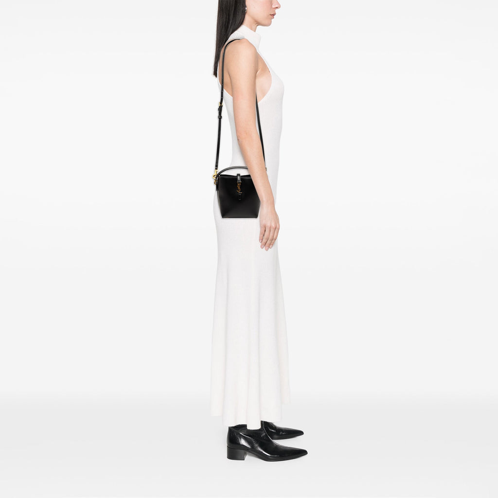 Saint Laurent Mini brillant Cuir de veau Le 37 Bucket Sac