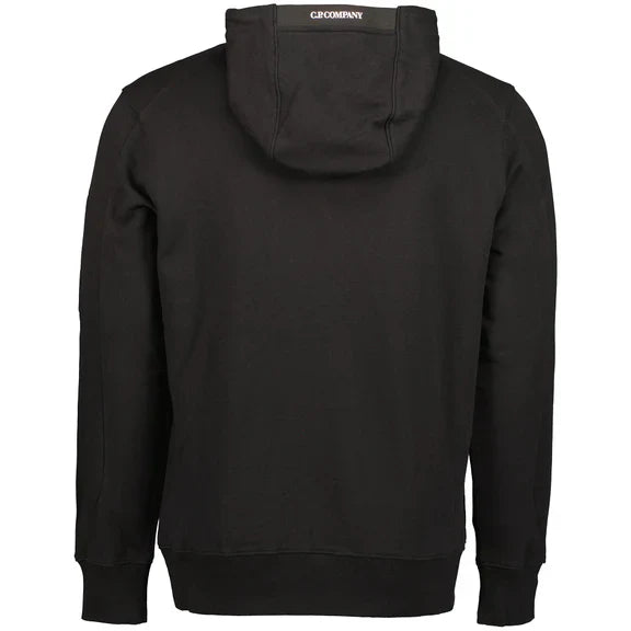 Cp Company 16cm Diagonal Raised Lens Overhead Hoodie In Black